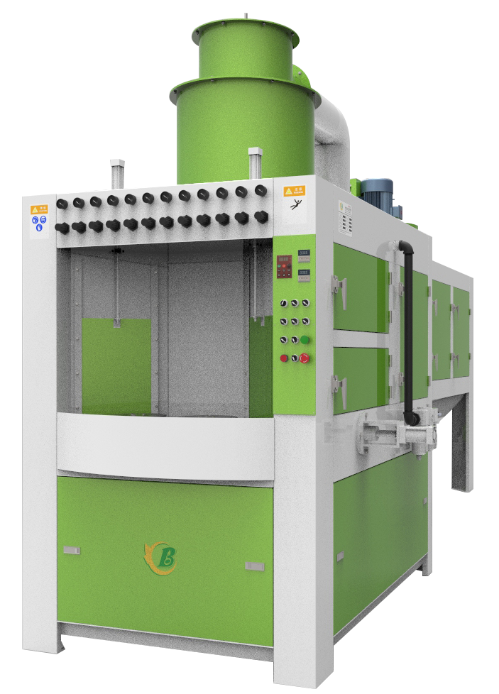 電飯鍋轉(zhuǎn)盤式自動噴砂機，炊具件自動噴砂機